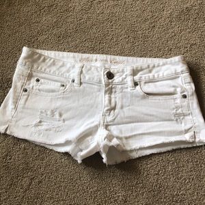 American Eagle White Denim Shorts